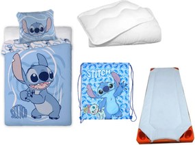 Disney Lilo és Stitch, A csillagkutya Blue Whirlwind Scrump gyerek, ovis ágyneműhuzat, derékalj, tornazsák és paplan/párna szett 100x135 cm 40x60 cm