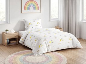 Gyerek pamut ágynemű MAGIC UNICORN fehér, 100% pamut Ágyneműhuzat mérete: 70 x 90 cm | 140 x 200 cm
