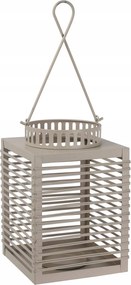 Gyertyatartó Lampion Fém Szürke Fogantyúval 10 x 13 cm