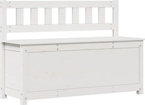 vidaXL fehér tömör fenyőfa pad 110 x 41 x 76,5 cm