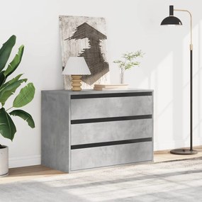 betonszürke szerelt fa fiókos sarokszekrény 80 x 41 x 58 cm