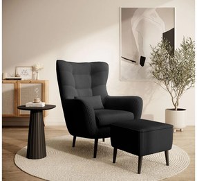 Fotel lábtartóval Veneza VZ2  (fekete + fekete). 1099394