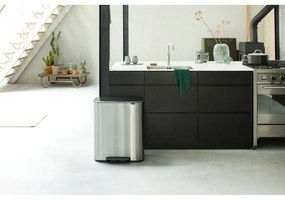 Matt ezüstszínű acél szelektív pedálos szemetes 60 l Bo – Brabantia