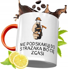 Narancssárga Bögre Tűzoltónak Tökéletes Ajándék fényképes nyomtatással