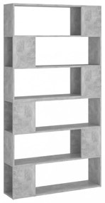 betonszürke térelválasztó könyvszekrény 100 x 24 x 188 cm