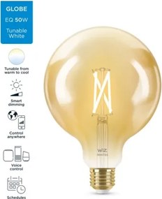 LED Dimmelhető izzó VINTAGE G125 E27/6,7W/230V 2000-5000K CRI 90 Wi-Fi - WiZ
