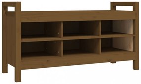 mézbarna tömör fenyőfa előszoba pad 110 x 40 x 60 cm