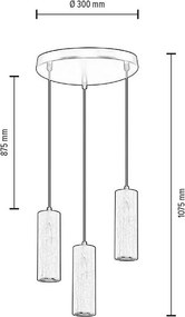Aldabra Pipe függőlámpa GU10-es foglalat, 3 LED izzó, 5W, fekete-dió