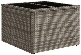 4 Részes Kerti Kanapé Szett Párnákkal Fekete Poli Rattan