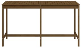 mézbarna tömör fenyőfa kerti asztal 203,5x90x110 cm