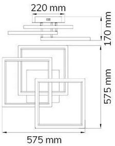 Wofi 9531.03.54.7000 - LED Dimmelhető felületre szerelhető csillár VISO LED/40W/230V