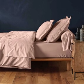 Rózsaszín gumis pamut lepedő 160x200 cm Lina – douceur d'intérieur