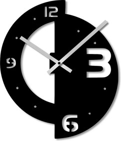 Falióra 60 cm Fa Falióra Nagy Fekete Geometrikus 3D