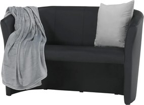 Klub duplafotel, fekete textilbőr, CUBA