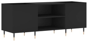 fekete szerelt fa hanglemezszekrény 121x38x48 cm