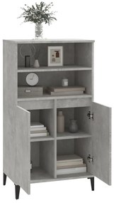 betonszürke szerelt fa magasszekrény 60 x 36 x 110 cm