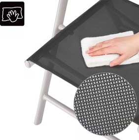 Deuba 3 darabos alumínium fotel szett - ezüst