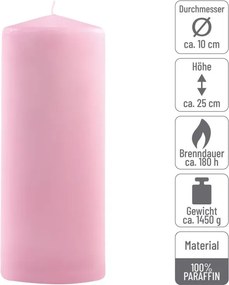Gyertya készlet 25 cm Ø 10 cm  2 db rózsaszín