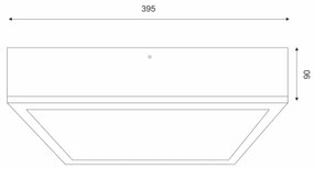 Mennyezeti lámpa OAK SQUARE 4xE27/15W/230V 39x39 cm tölgy/fekete