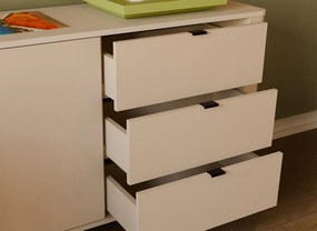 CORDOBA 2D3S komód 183x43x11.5 cm, kasmír- fekete lábakkal