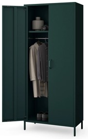 Gardróbszekrény FLAVIO, 800 x 1850 x 450 mm, Modern: palack zöld