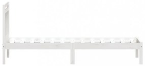 fehér tömör fa ágykeret 90 x 190 cm (Single)