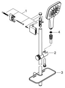 GROHE 26596000 - VITALIO SMARTACTIVE 130 CUBE 600 mm zuhanyszett, fényes króm
