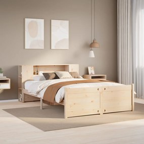 tömör fenyőfa könyvespolcos ágy matrac nélkül 160 x 200 cm