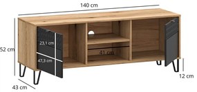 TV szekrény Botones (evoke tölgy + fekete) . 1116770