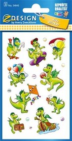 Matrica, papír, 3 ív, 76x120 mm, AVERY ZWECKFORM, Z-Design No.54043, sárkányok (AY54043)