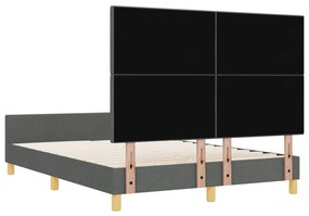 Ágykeret Sötétszürke 160x200 cm Szövet