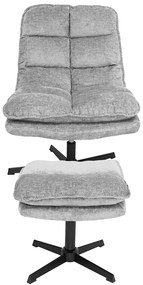 Relaxační forgó fotele KATANIA lábtartóval, világosszürke