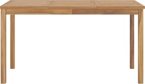 vidaXL tömör tíkfa kerti étkezőasztal 140 x 80 x 77 cm