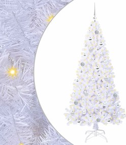 vidaXL Mű karácsonyfa 300 LED-del állvánnyal Fehér 180 cm PVC és Acél