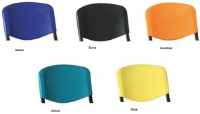 ISO II műanyag pad, 2 üléses + asztal - fekete lábak, kék