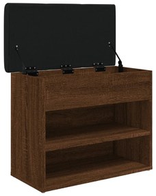 barna tölgy színű szerelt fa cipőtároló pad 62 x 32 x 50 cm