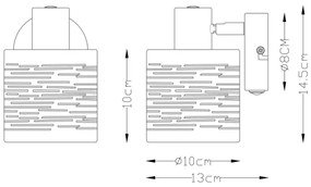 Globo 15342-1 - Fali lámpa TUNNO 1xE14/15W/230V