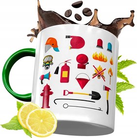 Zöld Bögre Tűzoltónak Tökéletes Ajándék fényképes nyomtatással