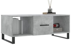 Betonszürke szerelt fa dohányzóasztal 102 x 50 x 40 cm