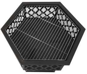 Cattara 13008 Hexagon fedeles tűzrakóhely, 60,5 x70 x 62,5 cm