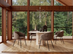 MAZZONI EXPORT CLARA Tompa Barna (Juto 24 szövet)/fekete lábak - MODERN KÁRPITOZOTT KAGYLÓSZÉK LOFT STÍLUSÚ NAPPALIBA/ÉTKEZŐBE/IRODÁBA