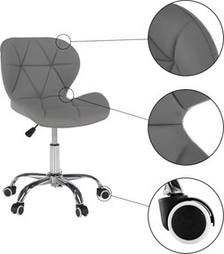 Irodai fotel, szürke/króm, ARGUS NEW