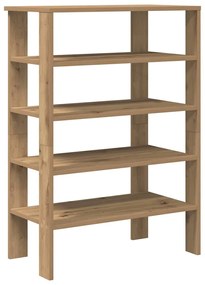 kézműves tölgy színű szerelt fa cipősszekrény 61x32x87,5 cm