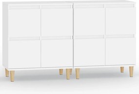 vidaXL 2 db fehér szerelt fa tálalószekrény 60 x 35 x 70 cm