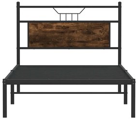 füstös tölgy színű szerelt fa ágykeret matrac nélkül 107x203 cm