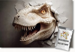 Fotótapéta Flizelina Gyerekek Dinoszaurusz Fal Lyuk Illúzió 3D 300x210 ragasztó