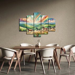 Kép – Vágtázó lovak a tájban (150x105 cm)