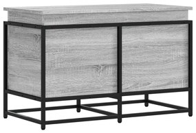 szürke sonoma szerelt fa tárolóláda fedéllel 80x40x51,5 cm