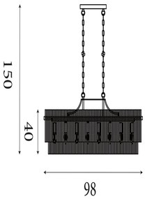 Searchlight 11400-8GO - Láncos csillár LARA 8xE27/60W/230V