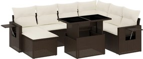 vidaXL 8 részes barna polyrattan kerti ülőgarnitúra párnákkal